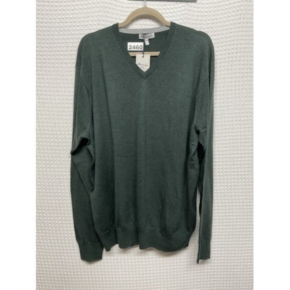 NWT Peter‎ Millar Crown Soft Green V-Neck Sweater Men 2XL China Wool/Silk